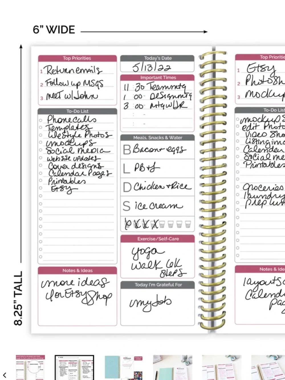 Bloom Floral Notes, Goals & To-Dos Spiral Notebook - Multicolor
